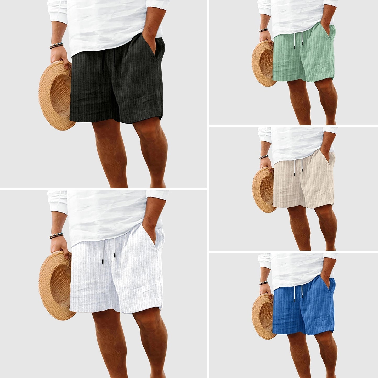 Striped Cotton Blend Shorts | Women's Casual Summer Shorts - 6