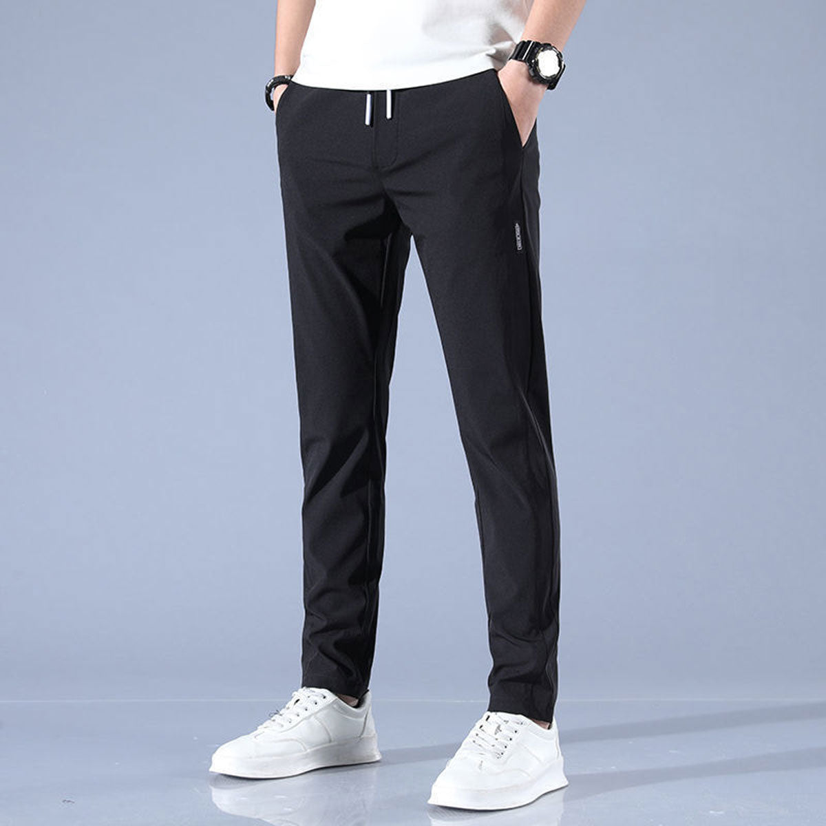Men's Quick-Dry Drawstring Pants | Casual Slim Fit Trousers - 5
