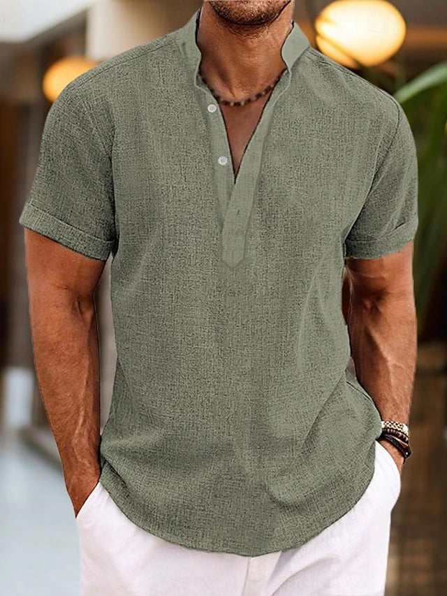 Men's V-Neck Polo Shirt | Classic Short Sleeve Polo Shirts - 8