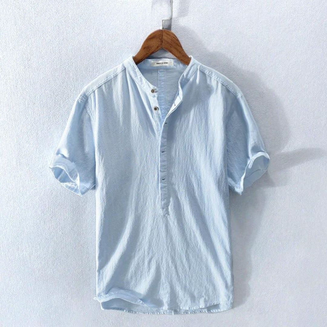 Jules Amalfi | Men's Elegant Short Sleeve Henley Shirt - 4