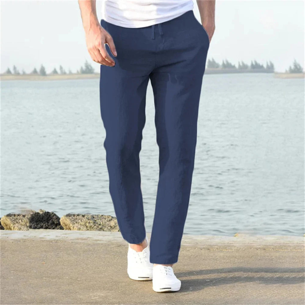 Men's Linen Blend Pants | Summer Casual Trousers - 7
