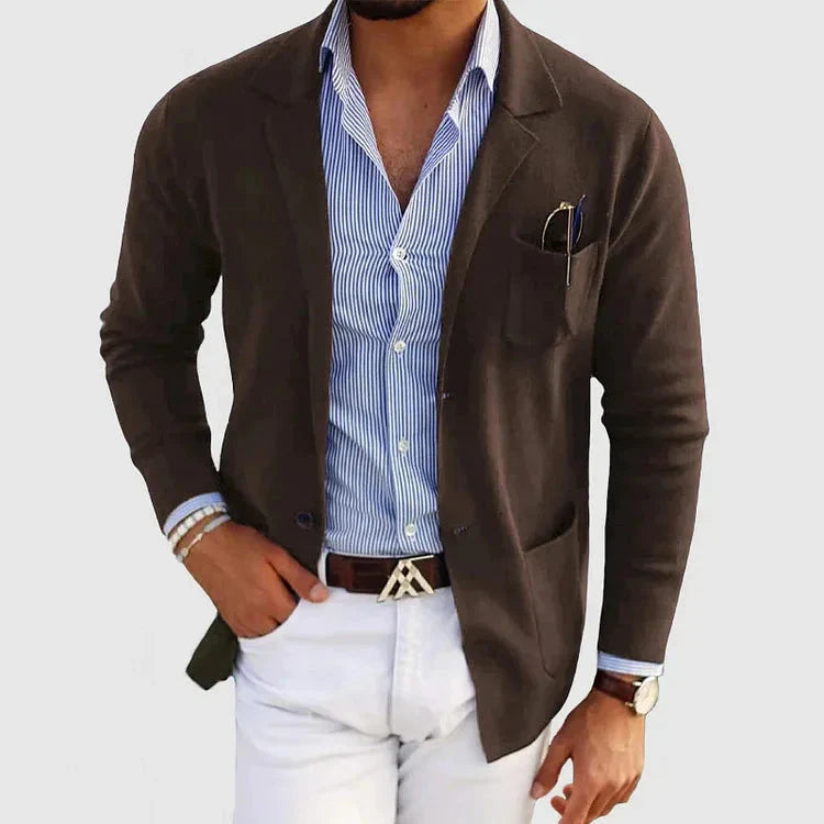 Lorenzo | Men's Blazer with Notch Lapel and Button Pockets - 7