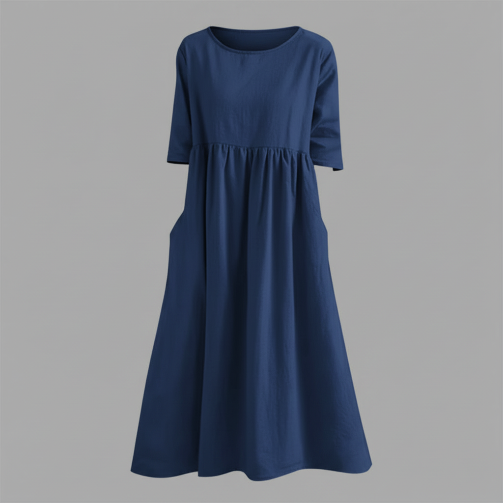 Women's Midi Dress with Pockets | Lightweight Summer Dress - 9