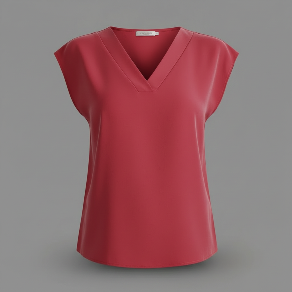 Women's Summer Blouse | V-Neck Short Sleeve Top - 7