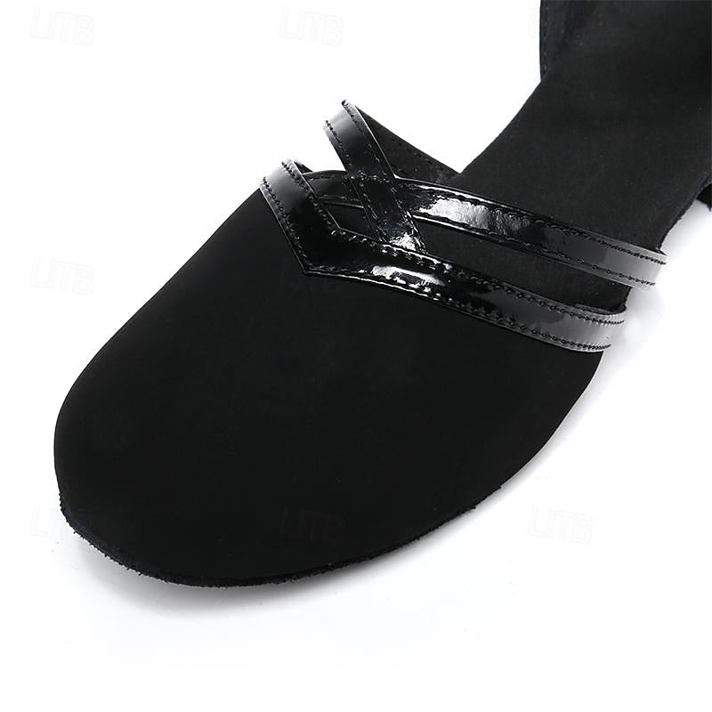 Women's Modern Black Dance Shoes | Low Heel Suede - 8