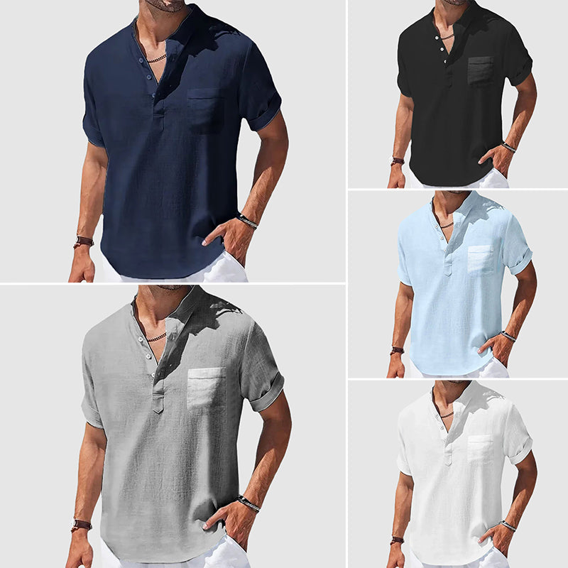 Sunwalk Henley Shirt | Men's Casual Cotton Blend T-Shirt - 6