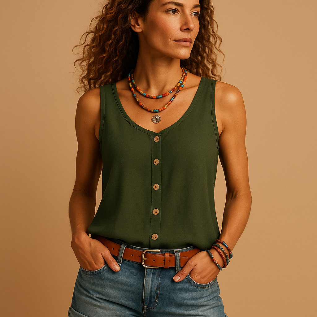 Sleeveless Women's V-Neck Tank Top | Going Out Tops - 1