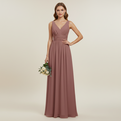 Sleeveless V-Neck Midi Dress for Women Elegant Summer - 2