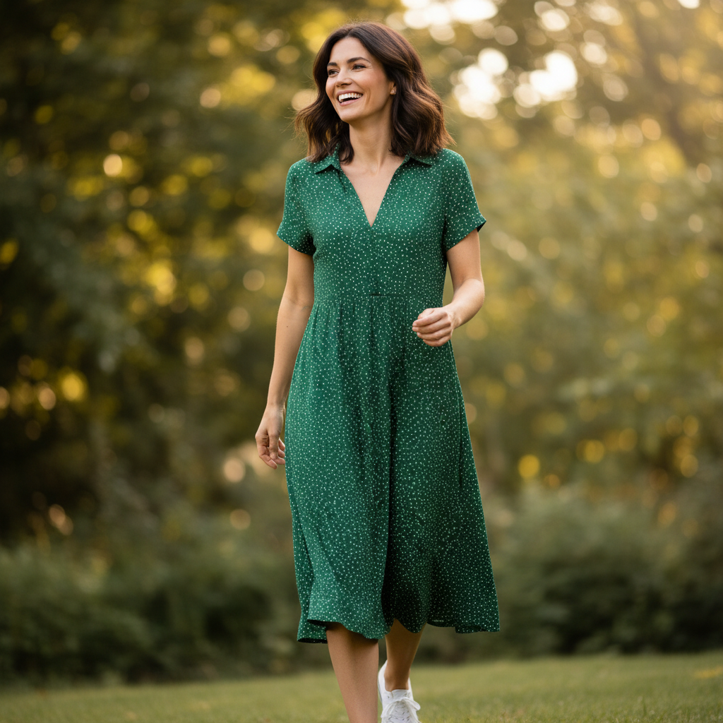 Midi Shirt Dress Women | Elegant Short Sleeve Dress - 5