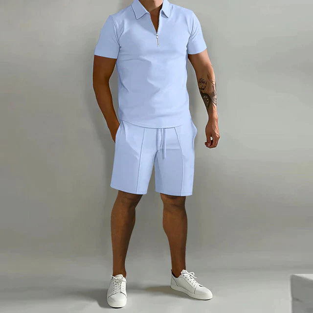 Men's Breathable Polo and Shorts Set | Summer Outfit - 9