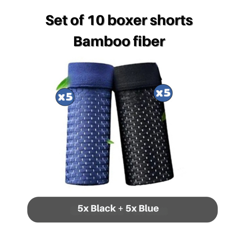 Men's Bamboo Boxer Shorts 10-Pack | Breathable Soft Underwear - 9