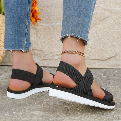 Women's Flat Black Sandals | Comfortable Summer Footwear - 3