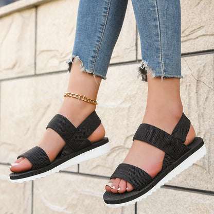 Women's Flat Black Sandals | Comfortable Summer Footwear - 4