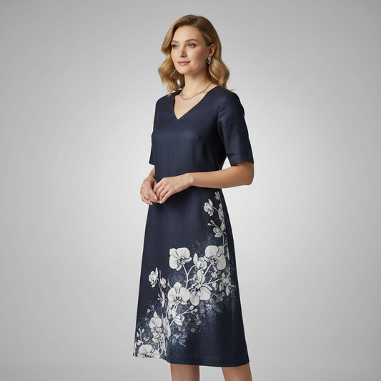 Floral Print Summer Dress | Women's Short Sleeve Dress - 1