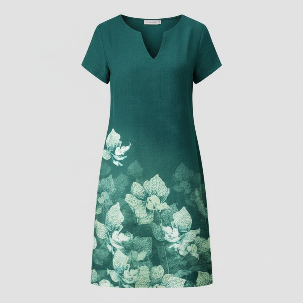 Floral Print Summer Dress | Women's Short Sleeve Dress - 4