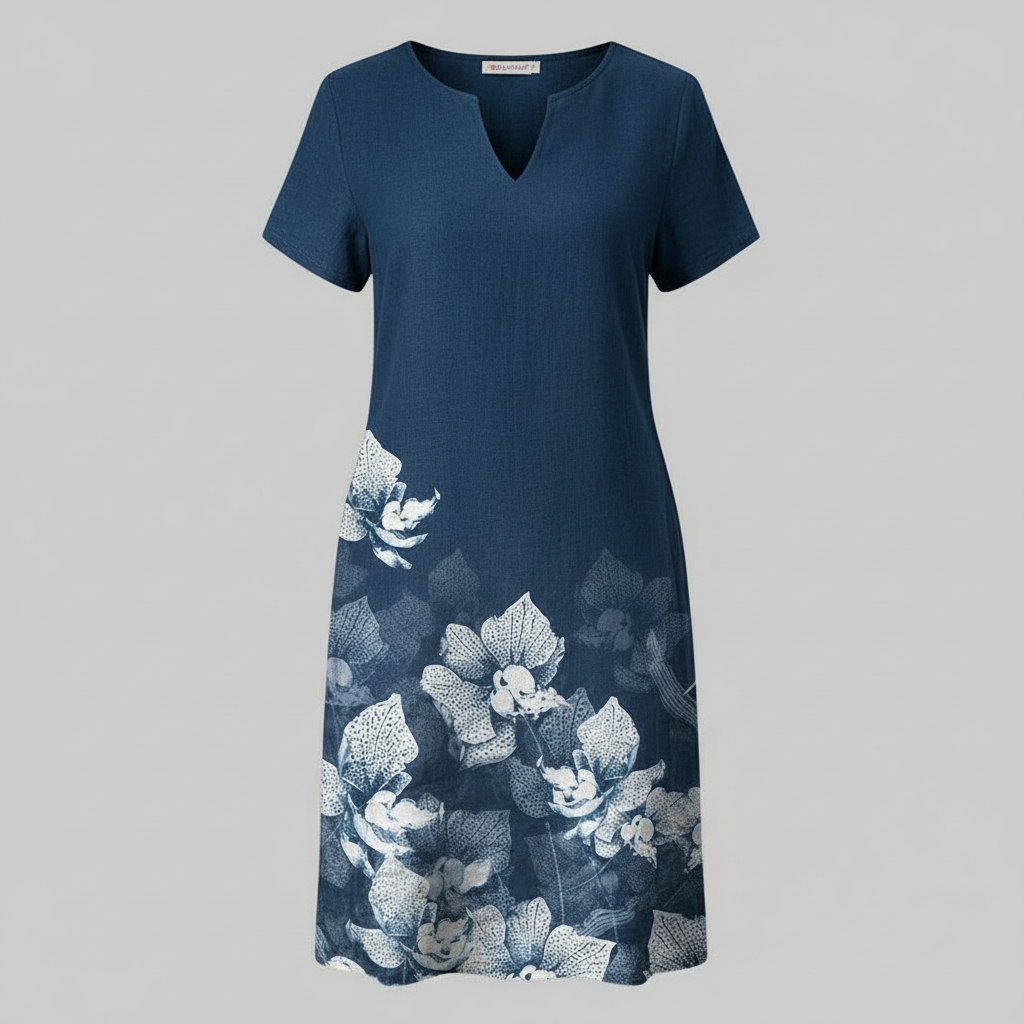 Floral Print Summer Dress | Women's Short Sleeve Dress - 3