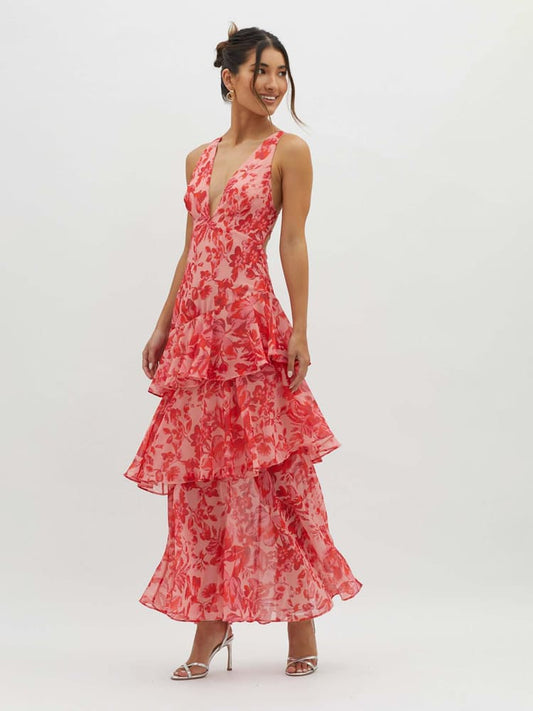 Floral Tiered Maxi Dress | Women's Wedding Guest Dresses - 1