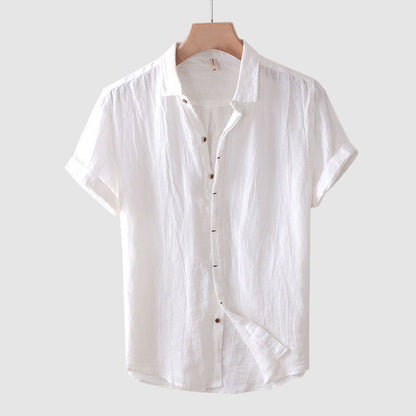 Bologna Linen Shirt | Men's Short Sleeve Linen Shirt - 3