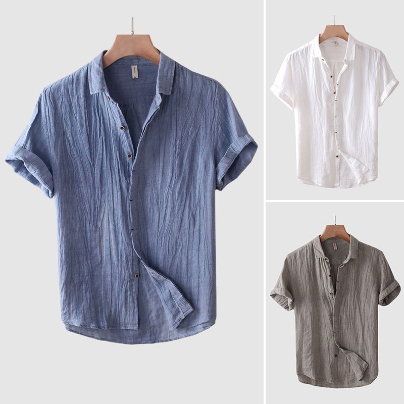 Bologna Linen Shirt | Men's Short Sleeve Linen Shirt - 5