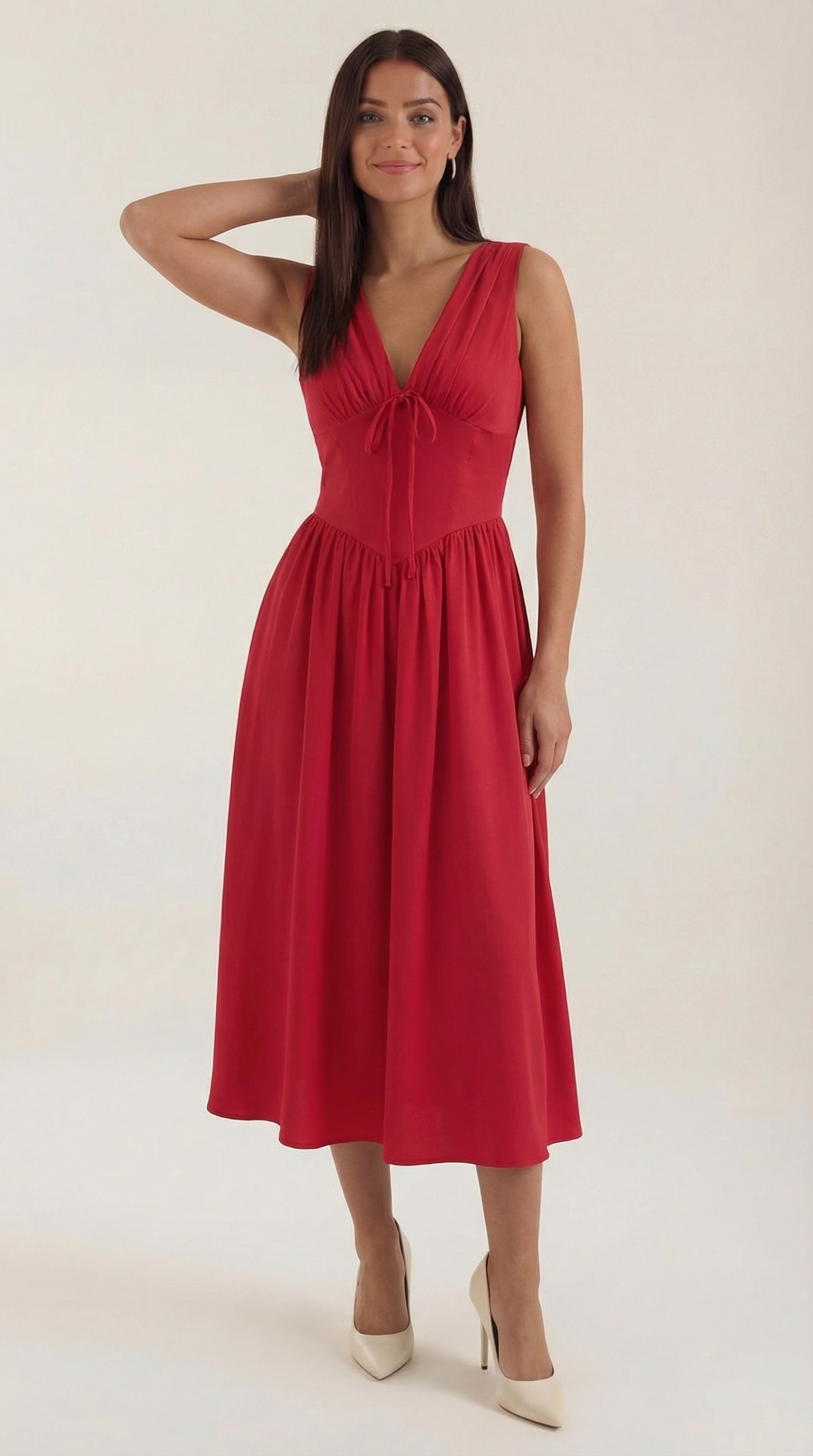 Black Midi Dress | Elegant Women's Summer Wedding Guest Dress - 11