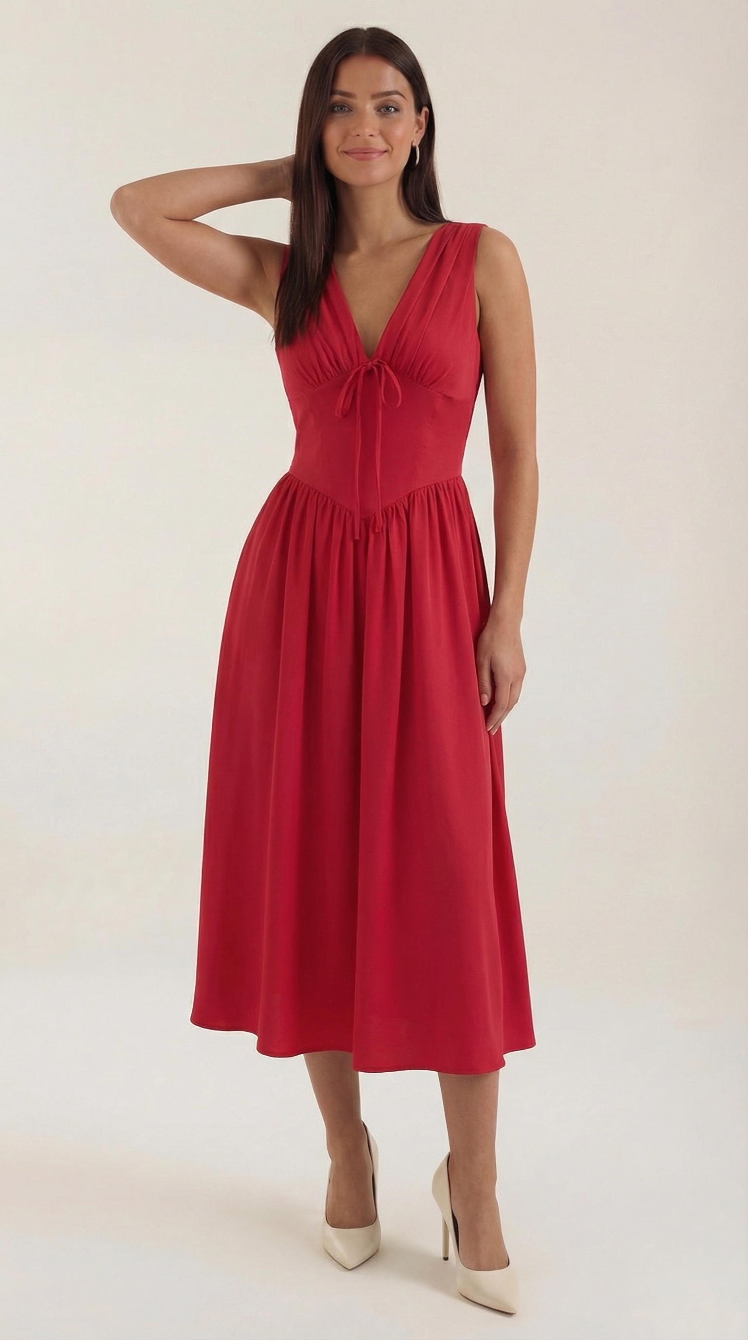 Black Midi Dress | Elegant Women's Summer Wedding Guest Dress - 11