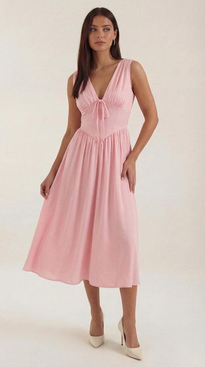 Black Midi Dress | Elegant Women's Summer Wedding Guest Dress - 12
