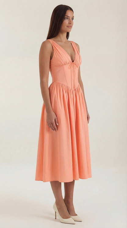 Black Midi Dress | Elegant Women's Summer Wedding Guest Dress - 7
