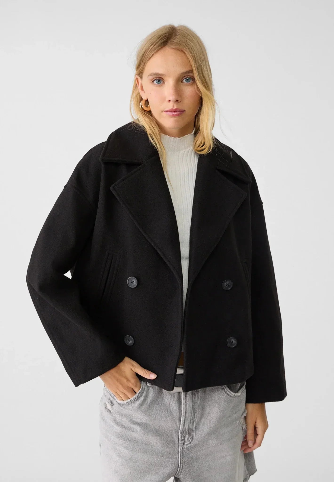 Women's Short Double-Breasted Jacket | Fashion Outerwear - 2