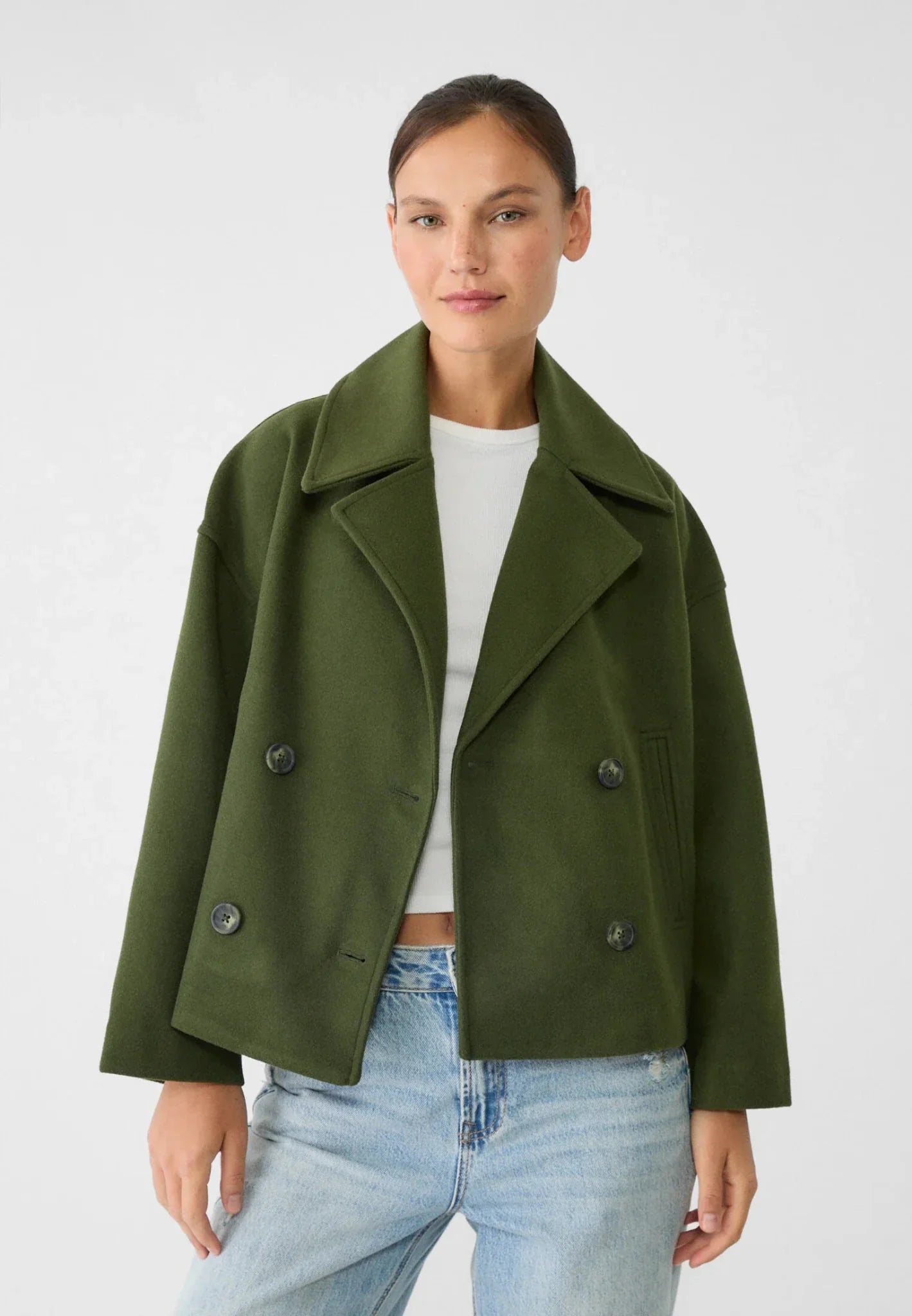 Women's Short Double-Breasted Jacket | Fashion Outerwear - 3