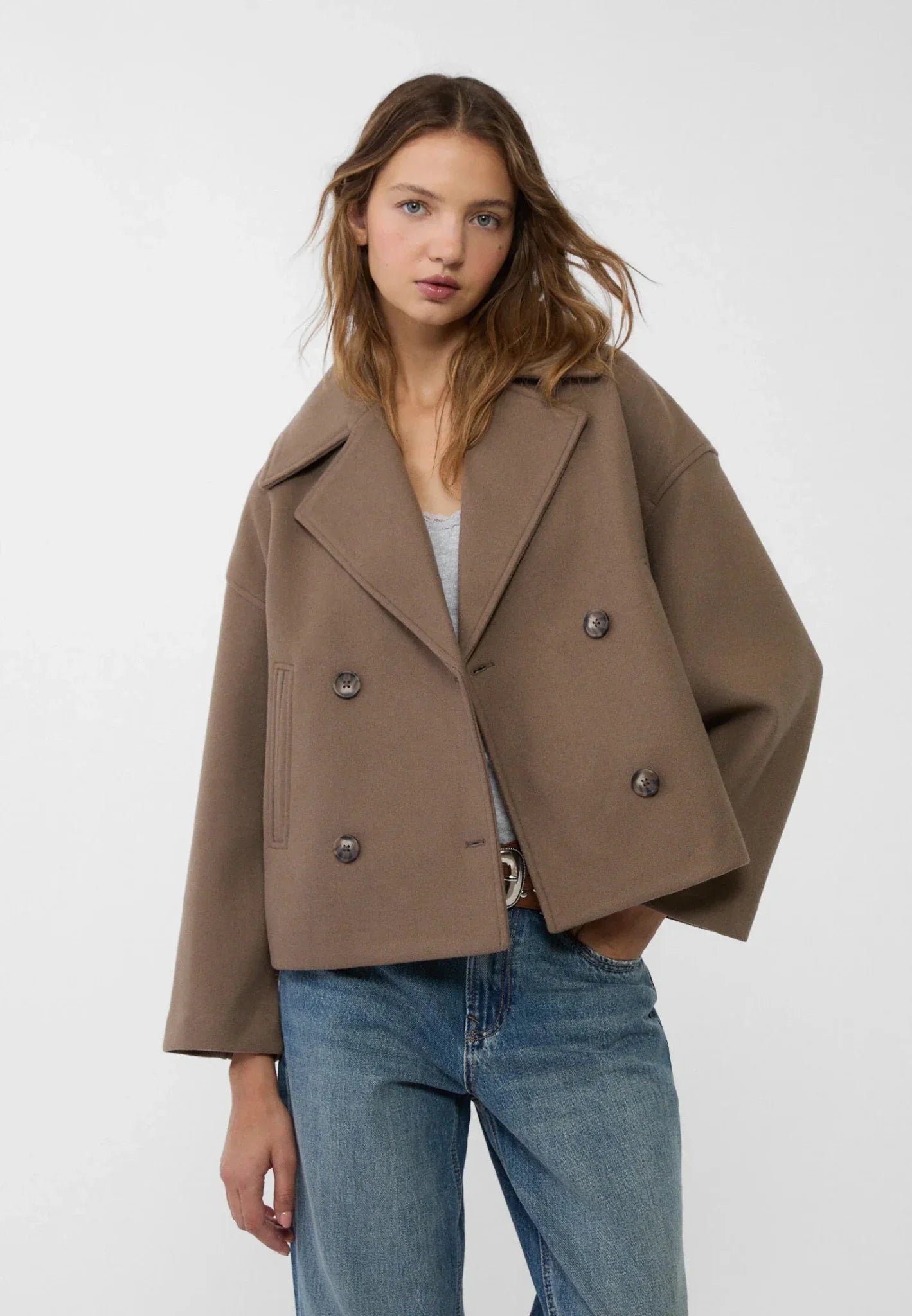 Women's Short Double-Breasted Jacket | Fashion Outerwear - 4