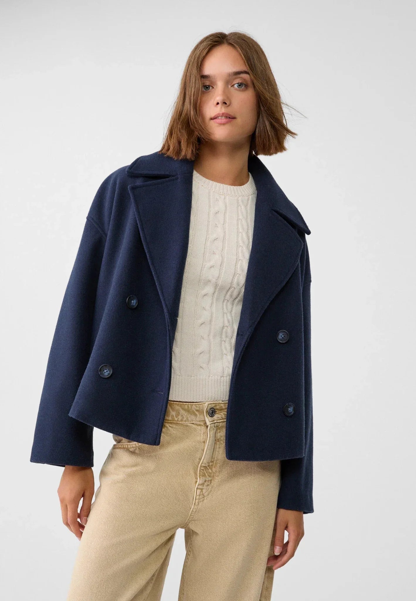 Women's Short Double-Breasted Jacket | Fashion Outerwear - 6