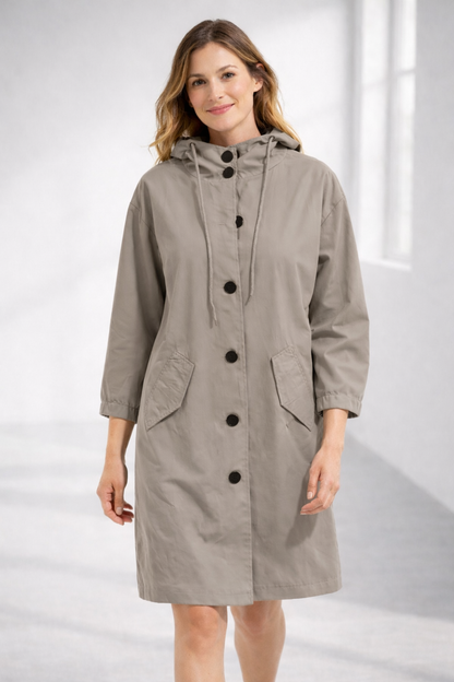 Women's Mid-Length Hoodie Jacket | Casual Outerwear - 4