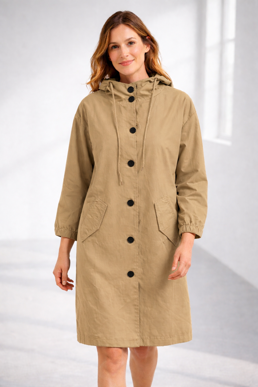 Women's Mid-Length Hoodie Jacket | Casual Outerwear - 8
