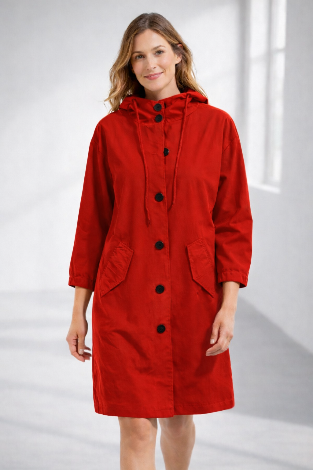 Women's Mid-Length Hoodie Jacket | Casual Outerwear - 9