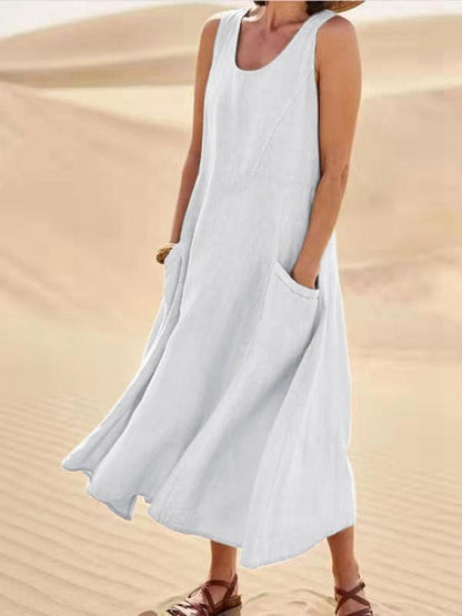 Women's Relaxed Fit Maxi Dress with Pockets | Casual Dress - 2