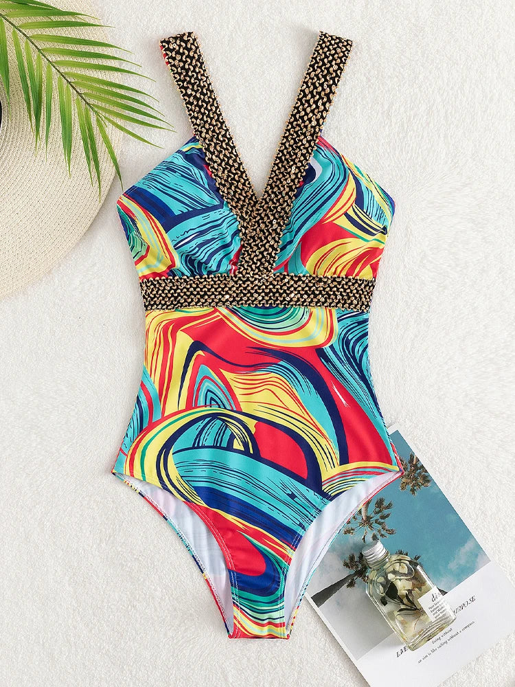 Women's Monokini Swimsuit | One-Piece Push-Up Swimwear - 3
