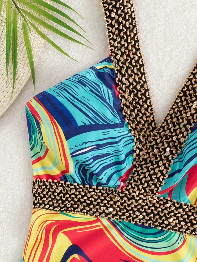 Women's Monokini Swimsuit | One-Piece Push-Up Swimwear - 4