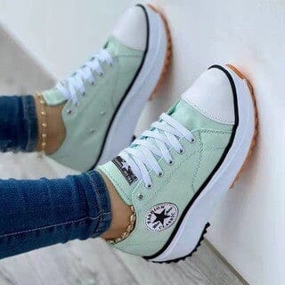 Women's Plateau Sneakers | Casual Thick Sole White Shoes - 5