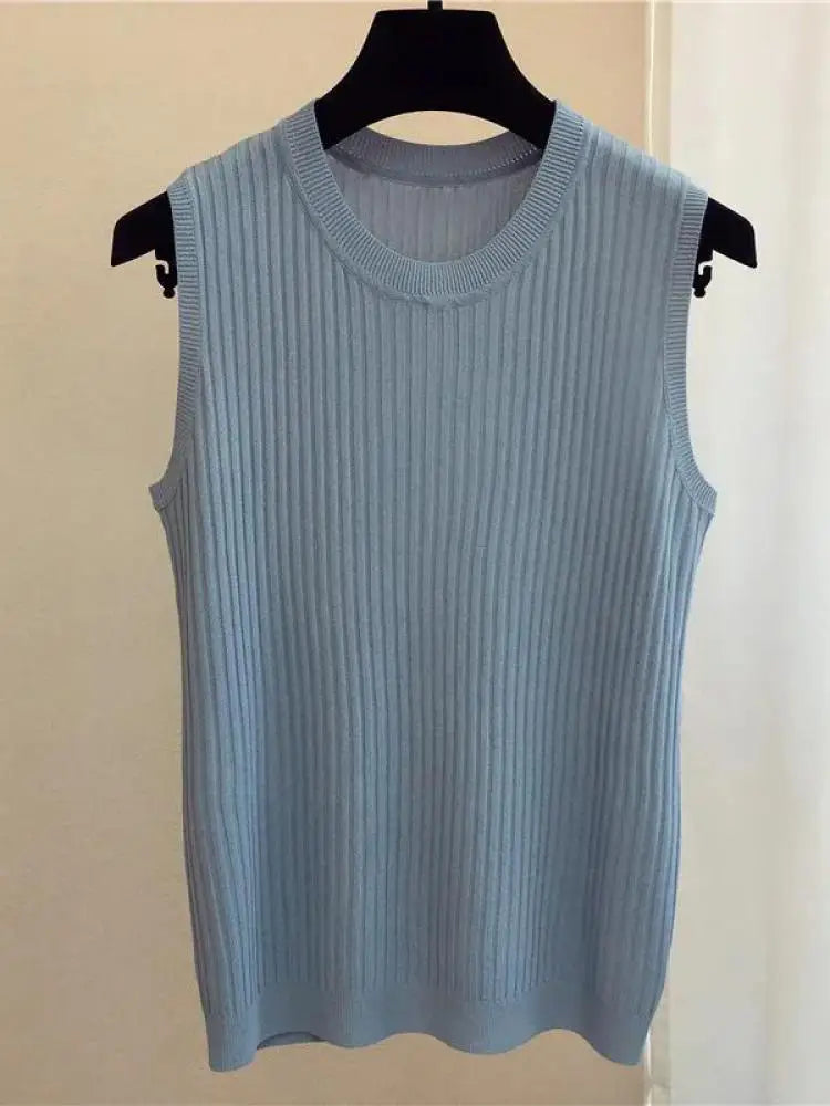 Women's White Tank Top | Sleeveless Knit Camisole - 13