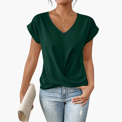 Women's Heart Neckline T-Shirt | Casual Summer Top - 6