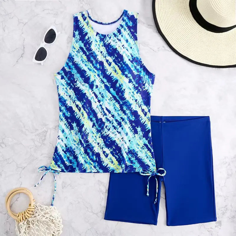 Women's Tankini Set with Knee-Length Shorts | Swimwear - 3