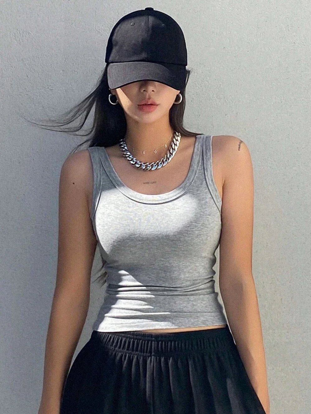 White Fitted Women's Tank Top | Sleeveless Summer Shirt - 1