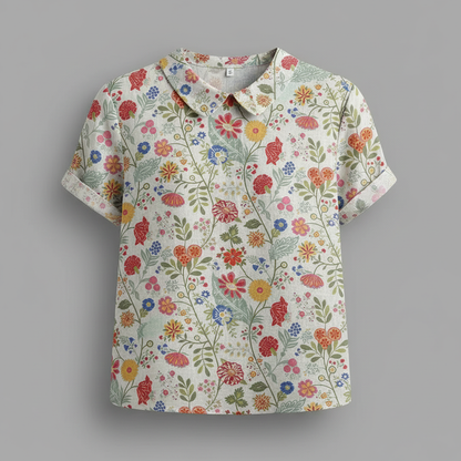 Women's Vintage Floral Blouse | Casual Fashion - 12