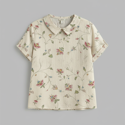 Women's Vintage Floral Blouse | Casual Fashion - 11