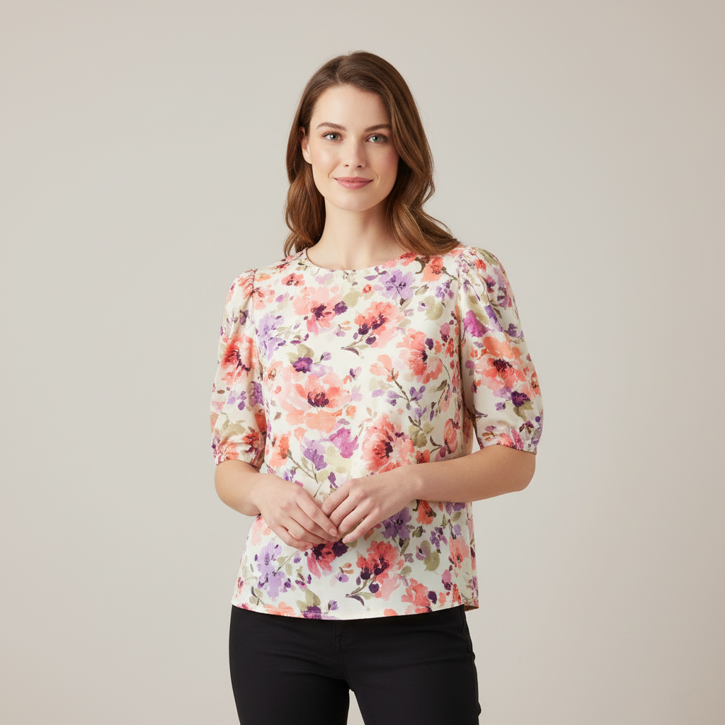 Women's Vintage Floral Blouse | Casual Fashion - 1