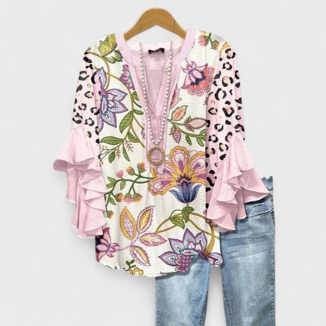 Elegant Women's Blouse | Lightweight Summer Top with Ruffle Sleeves - 9