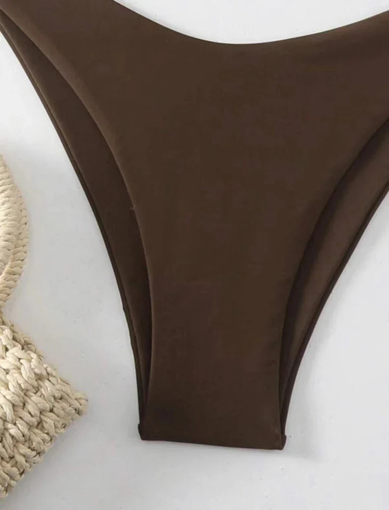 White Bikini Set | Women's Double-Layer Tanga Swimwear - 9
