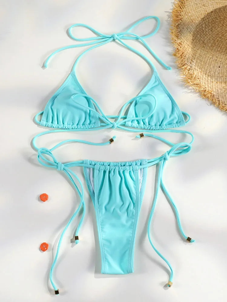Triangle Mini Bikini Set | Women's Swimwear - 9
