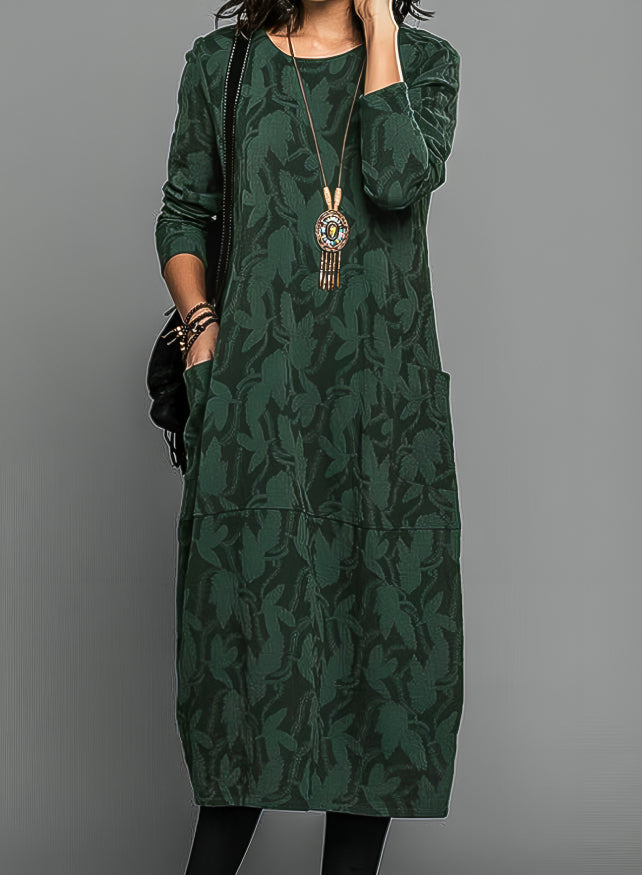 Midi Tunic Dress with Subtle Print | Women's Dress - 1