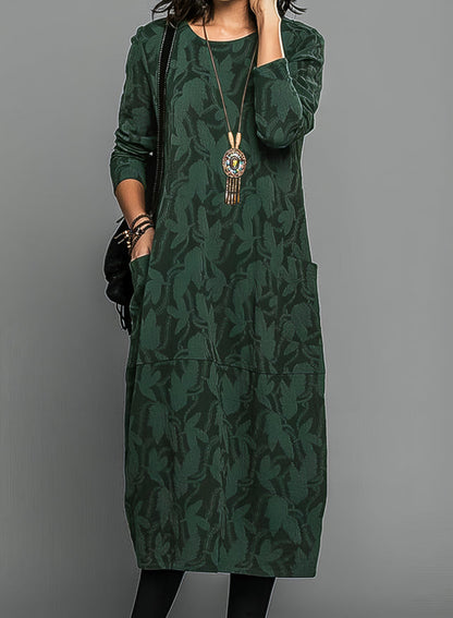 Midi Tunic Dress with Subtle Print | Women's Dress - 1